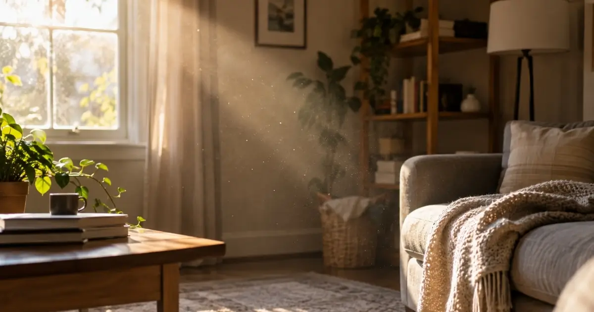Why does my house get dusty, sunlight revealing dust particles floating inside a living room